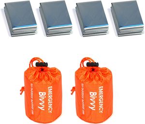 Products: 2 Pack Emergency Sleeping Bags Survival Bivvy Sack + 4 Pack Thermal Emergency Blankets Lightweight Portable Survival Gear for Outdoor - Long-wear durability, Holiday Offer macorjagroup