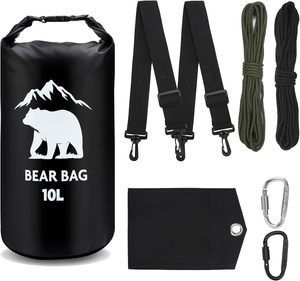 Products: 1 Set Bear Bags for Food Backpacking 20L Bear Food Bag Hanging System Bear Proof Food Storage Includes Waterproof Bear Bag, Rock Pouch, Hooks and Nylon Ropes for Camping Hiking (20L, Black) - Handles tough weather, Up to 40% Off Your Favorites macorjagrou