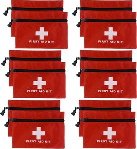 Products: 12 Pack First Aid Kit Pouch Bag Empty 7.9 x 5.5inch First Aid Bag Pouch with Zippered for Home Office Car Businesses Camping (Empty, No Contents) - Dust-resistant surface, Seasonal Discounts with macorjagroup