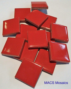 Ceramic Mosaic Tiles 25mm Red - MACS Mosaics