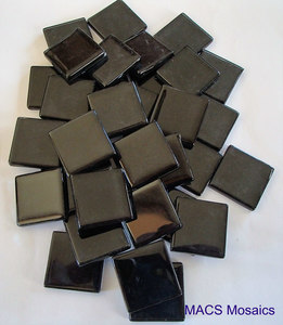 Crystal Mosaic Tiles 23mm Black - MACS Mosaics