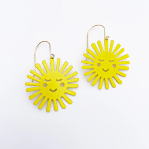 Denz Co: Mini Sun Earrings - Yellow