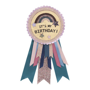 Baby Child Play: Birthday Rosette - Unicorn Rainbow