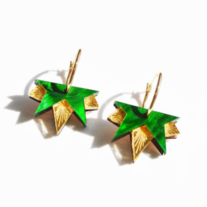 Hagen Co: Lucky Star Earrings - Green