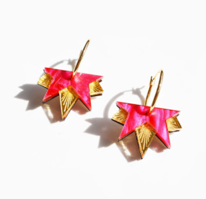 Hagen Co: Lucky Star Earrings - Pink