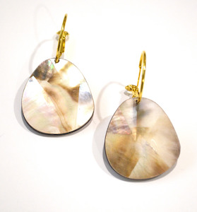 Hagen Co: Organic Hoop Earrings - Moonstone Shell