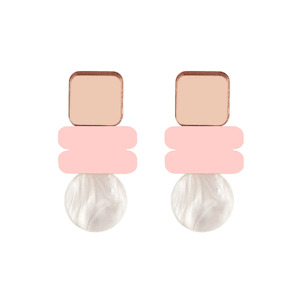 Natalie Lea Owen: Lola Earrings - Rose Gold, White & Pink