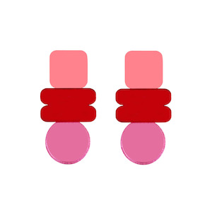 Natalie Lea Owen: Lola Earrings - Pink & Red