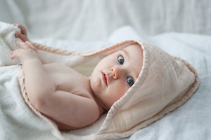 Baby Care: Baby Hooded Towel - Almond