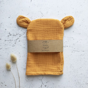 Over The Dandelions: Bear Wash Glove - Saffron