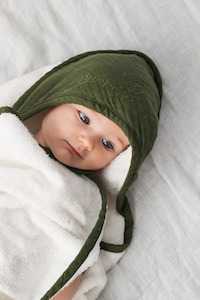 Baby Care: Baby Hooded Towel - Olive