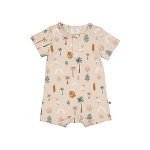 Burrow Be: Alex Romper - Jungle Stamp