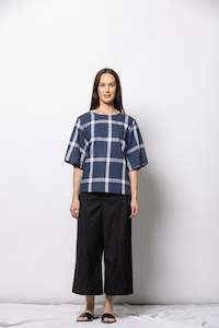 Dressed: Ornate Tee - Navy Grid