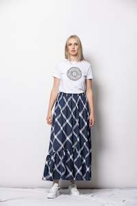 Dressed: Ivy Maxi Skirt - Navy Grid