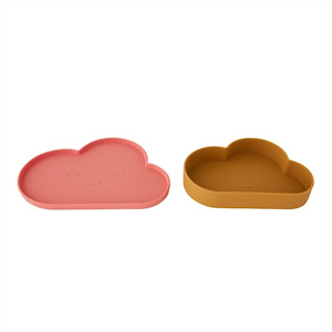 Chloe Cloud Tableware Set - Coral & Mustard