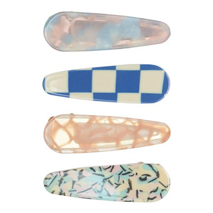 Mimi Lula: Acetate Hair Clips - Mixed 80s Checks