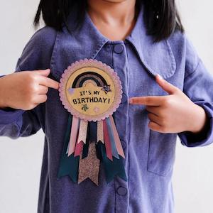 Birthday Rosette - Unicorn Rainbow
