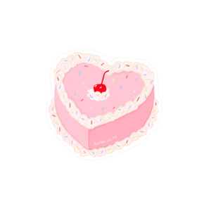 Sticker - Heart Cake Pink