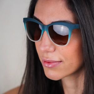 Grech Co: Polarized Unisex Wayfarer Sunglasses - Desert Teal Ombre