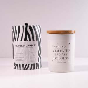 Quote Candle - Badass Goddess / French Pear