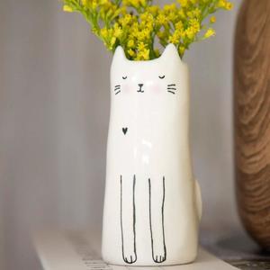 Cat Lovers: Folk Friends Bud Vase - Cat
