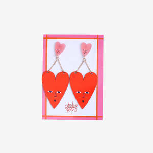 Perspex Earrings - Heart Drops