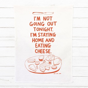 100% Linen Tea Towel - I'm Not Going Out Tonight, I'm Staying Home And&hellip;