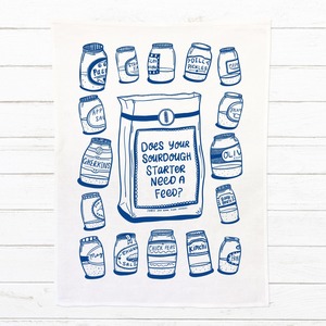 Products: 100% Linen Tea Towel - Does Your Sourdough Starter Need A Feed?