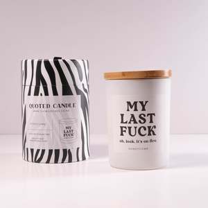 Products: Quote Candle - Look It's On Fire / Honeycomb