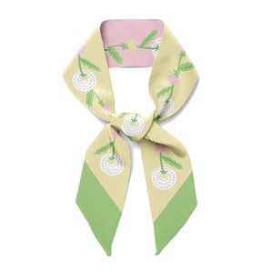 Twilly Ribbon Double Sided Silk Scarf - Dandelion