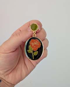 Cloisonné Earrings - Rose Ovals x Natelle Quek