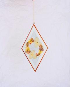 Diamond Flower Suncatcher - Large Wreath - Hydrangea, Viola Mix