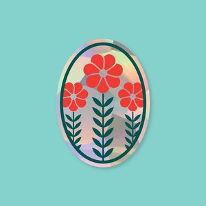 Cat Lovers: Window Suncatcher Decal - Three Flower