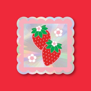 Window Suncatcher Decal - Strawberry Stamp