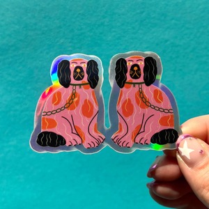 Dog Lovers: Vinyl Sticker - Holographic Staffordshire Dog