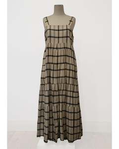 Products: PRE-LOVED / BLAK - Grey Cream Maxi Sun Dress - Sz 16
