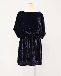 Products: PRE-LOVED / Deryn Schmidt - Velvet Grape Batwing Mini Dress - Sz 12