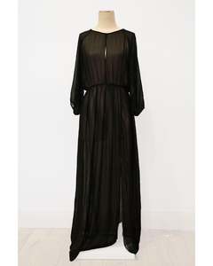 PRE-LOVED / High Noon Tea - Sheer Black Maxi Dress - Sz 10