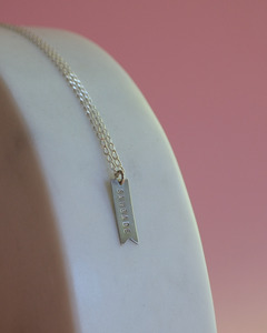 Products: SAMPLE - Pennant Swallow Tail Necklace - Saudade / Silver