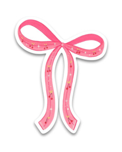 Vinyl Sticker - Pink Cherry Bow