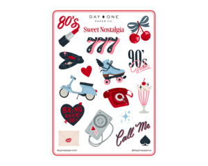 Matte Vinyl Sticker Sheet - Sweet 90s Nostalgia
