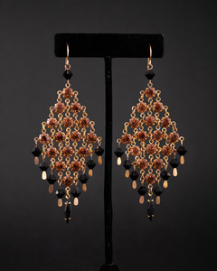 Full Collection: Disco Darling Chandelier Earrings - Amber & Black