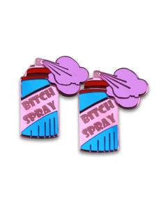 Acrylic Statement Stud Earrings - Bitch Spray