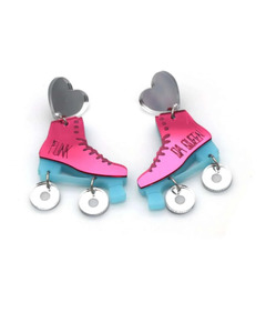 Acrylic Statement Stud Earrings - Roller Skates