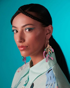 Acrylic Statement Hoop Earrings - Plankton