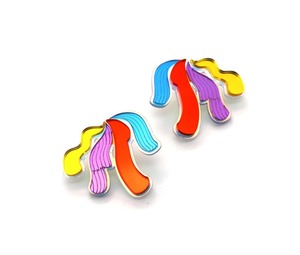 Acrylic Statement Stud Earrings - Seaweed