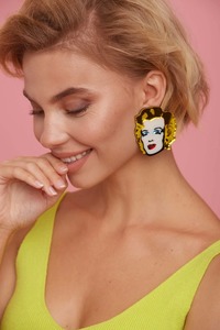 Acrylic Statement Stud Earrings - Marylin