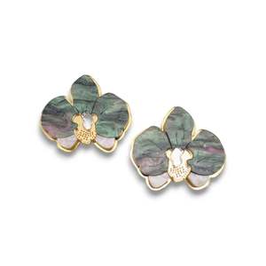 Acrylic Statement Stud Earrings - Orchid