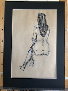 Seated woman, back view in Charcoal - MADCAT