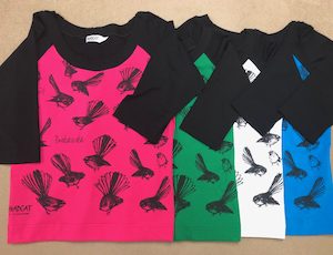 Classic top hand printed with Fantails - MADCAT